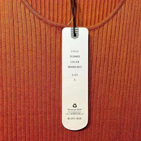 Olive & Oak Ribbed Rust Orange Maxi Dress with Side Buttons Sleeveless E58 - Picture 5 of 8